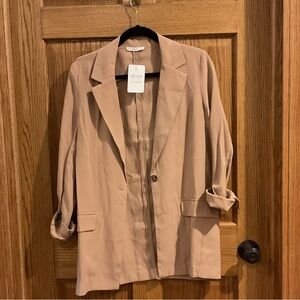 BeCool Oversized Single-Button Blazer – Camel/Taupe – Size Small – NWT Boutique